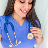 ProCardialå¨ Titanium Cardiology Stethoscope - Royal Blue Glitter/Rose Gold - MDF Instruments Official Store - Stethoscope