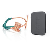 ProCardial® Titanium Adult Cardiology Stethoscope - Green Glitter/Rose Gold + Case - MDF Instruments UK
