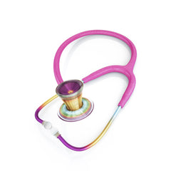ProCardial® Titanium Adult Cardiology Stethoscope - Bright Pink Glitter/Kaleidoscope + Case - MDF Instruments UK