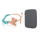 ProCardial® Titanium Adult Cardiology Stethoscope - Peacock/Rose Gold + Case - MDF Instruments UK