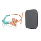 ProCardial® Titanium Adult Cardiology Stethoscope - Turquoise/Rose Gold + Case - MDF Instruments UK