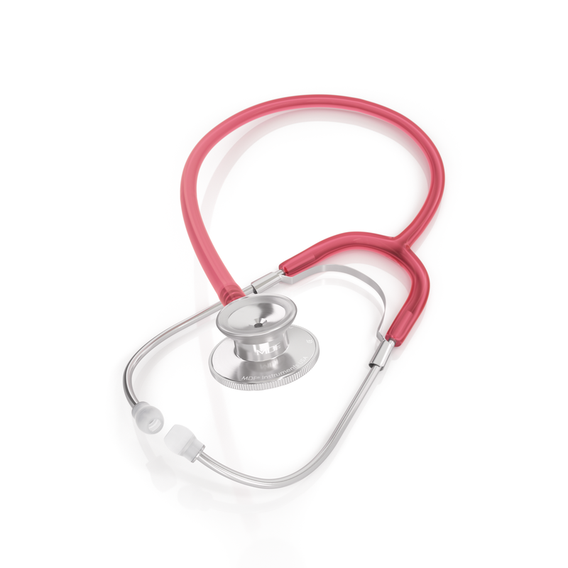 Basic Dual Head Stethoscope - Translucent Red