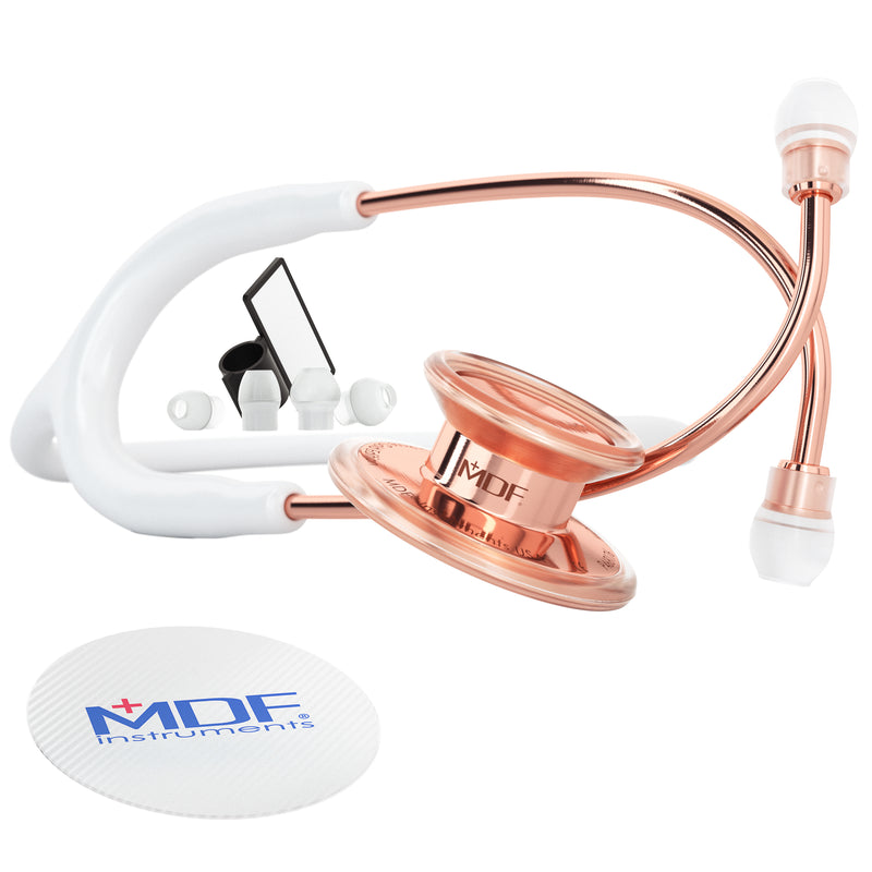 MD One® Adult Stethoscope - White/Rose Gold