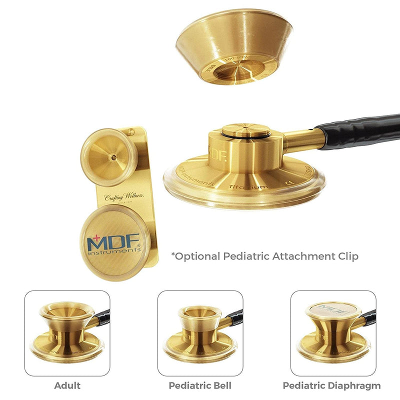 PEDIATRIC ATTACHMENT WITH CLIP - GOLD - FOR MD ONE® EPOCH® TITANIUM STETHOSCOPE - MDF Instruments Official UK Store