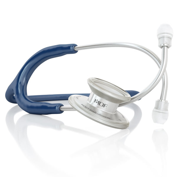 MDF® MD One® Epoch Titanium Stethoscope - Silver - Navy Blue