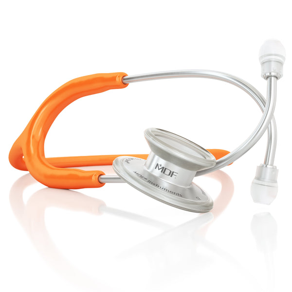 MDF® MD One® Adult Stainless Steel Stethoscope - Silver - Orange