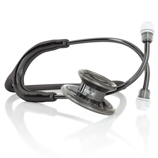 MDF® MD One® Adult Stainless Steel Stethoscope - Perla Noire - Black