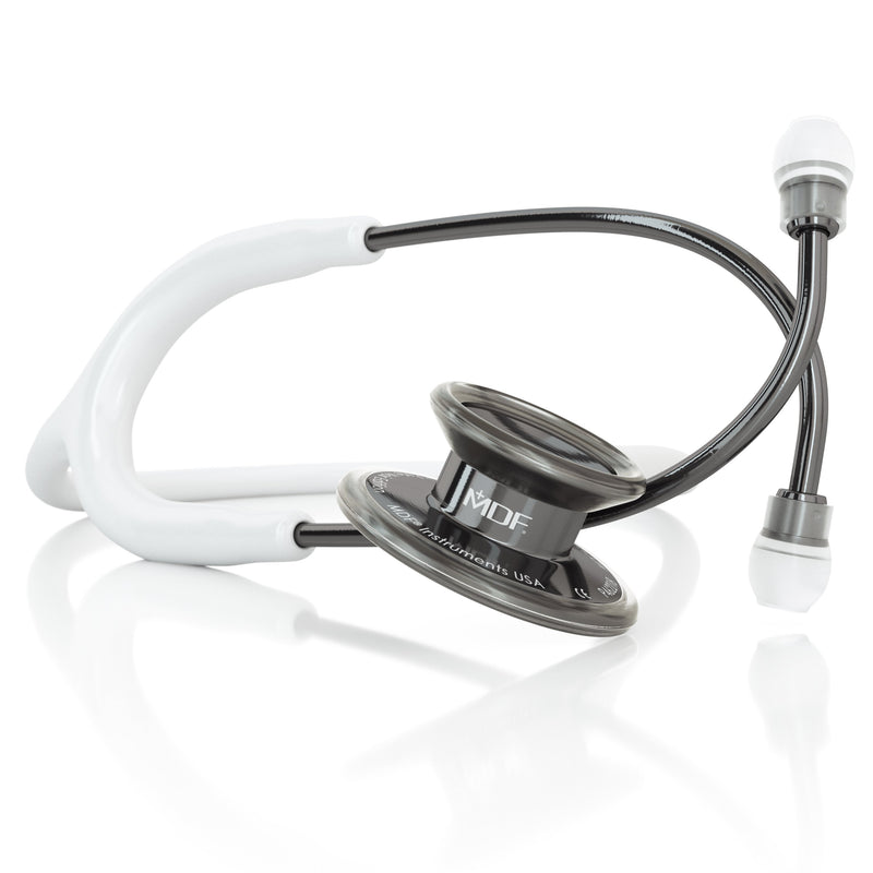 MDF® MD One® Adult Stainless Steel Stethoscope - Perla Noire - White