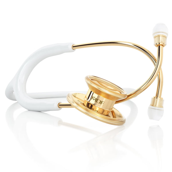 MDF® MD One® Adult Stainless Steel Stethoscope - K Gold - White