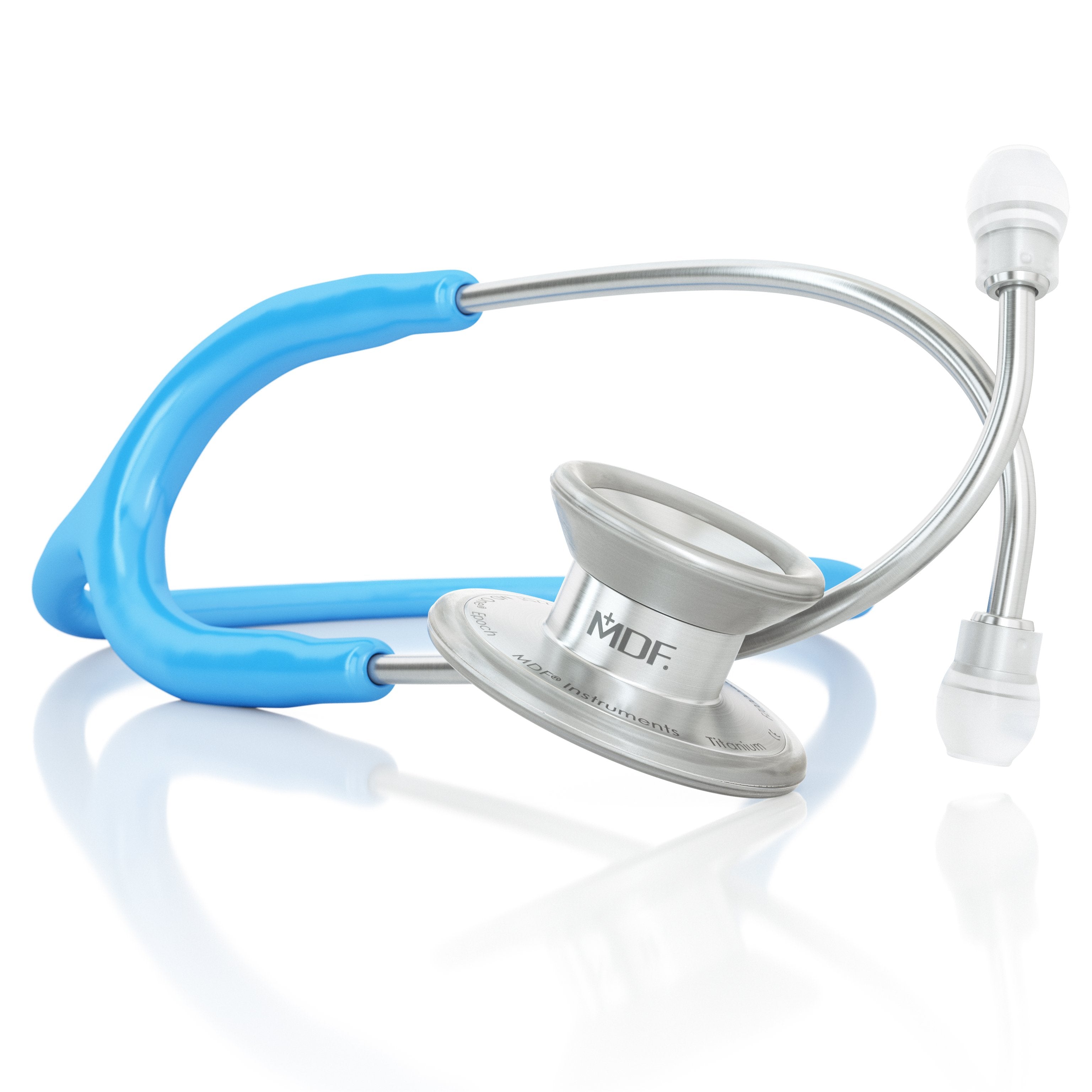 MDF® MD One® Epoch Titanium Stethoscope - Silver - Bright Blue