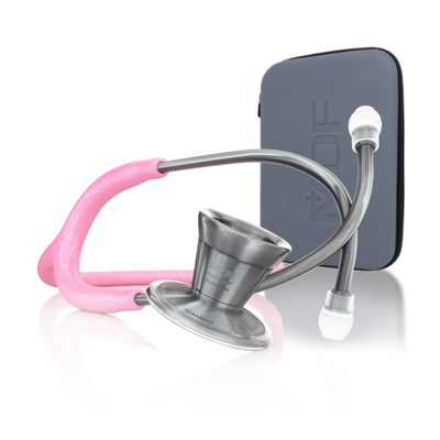 ProCardial® Titanium Adult Cardiology Stethoscope - Pink Glitter/Metalika + case