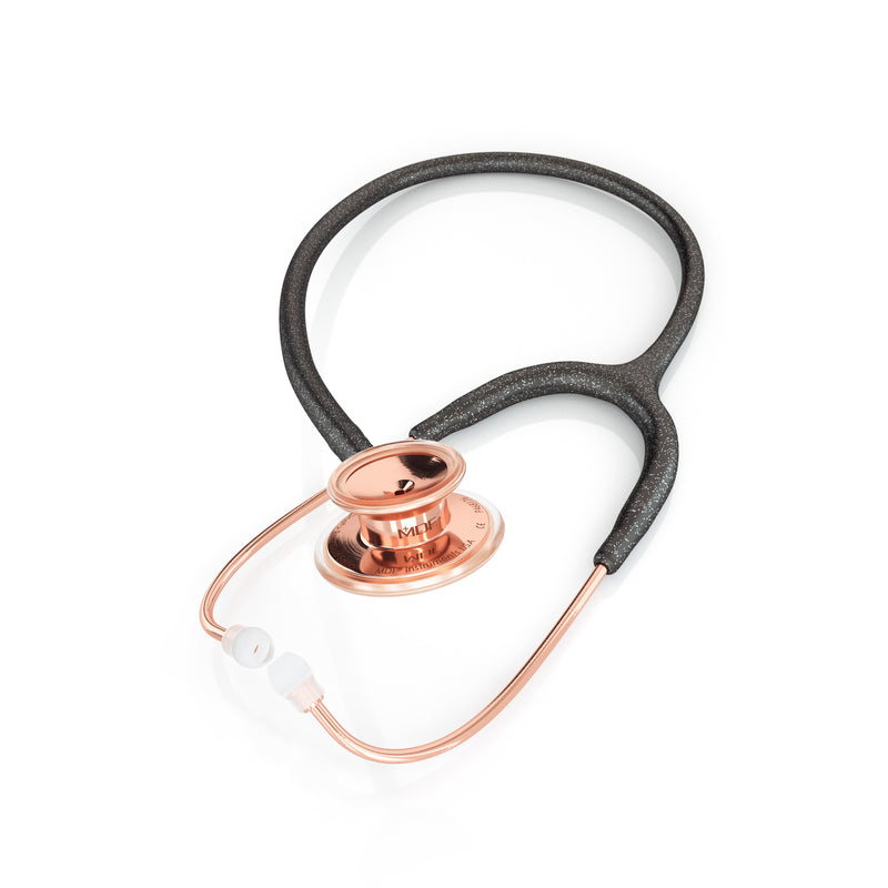 MDF® MD One® Adult Stainless Steel Stethoscope - Rose Gold - Black + Case