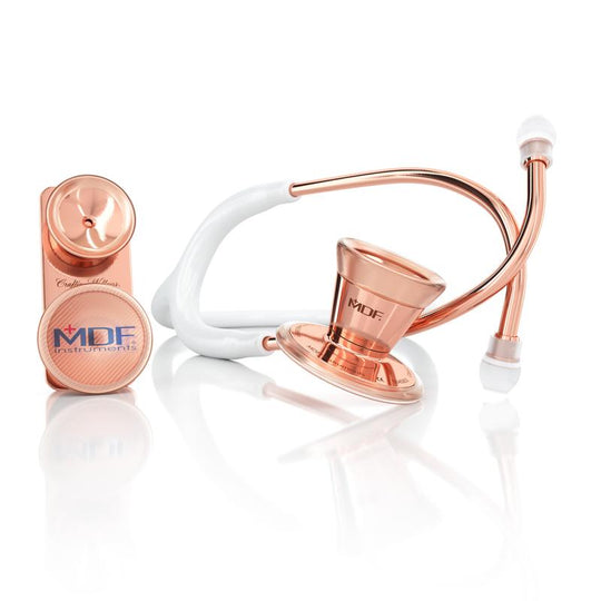 ProCardial® Adult & Pediatric Stethoscope - White/Rose Gold - MDF Instruments UK
