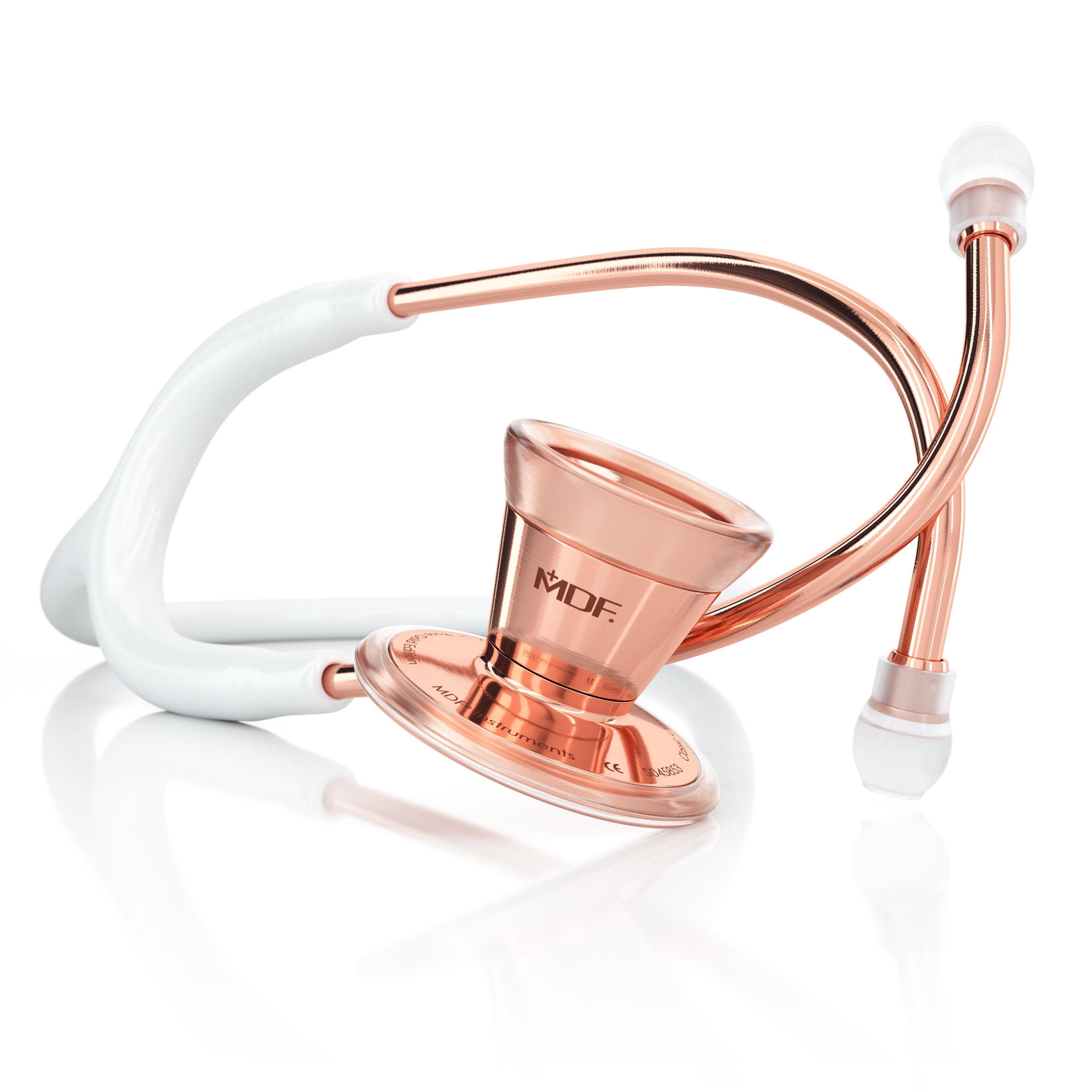 ProCardial® Adult Cardiology Stethoscope - White/Rose Gold - MDF Instruments UK