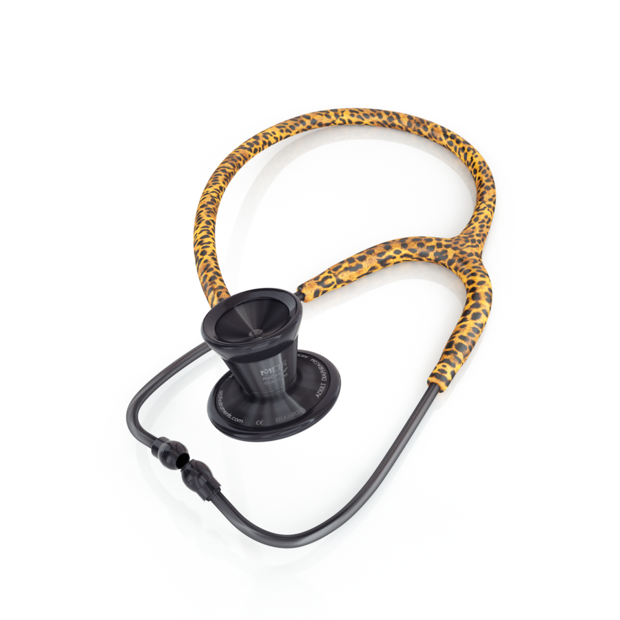 ProCardial® Titanium Adult Cardiology Stethoscope - Cheetah/BlackOut + Case - MDF Instruments UK