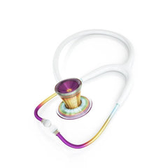 ProCardial® Titanium Adult Cardiology Stethoscope - White/Kaleidoscope + Case - MDF Instruments UK