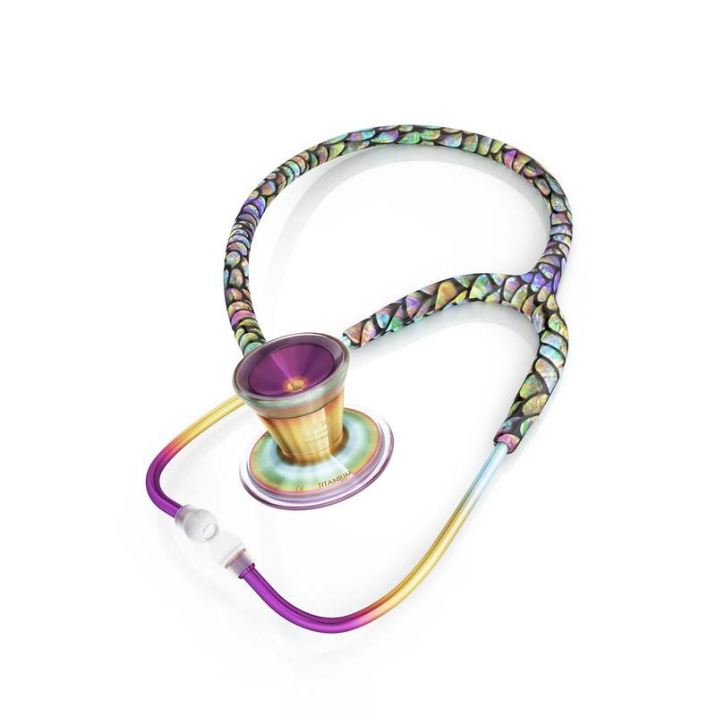 ProCardial® Titanium Adult Cardiology Stethoscope - Mermaid/Kaleidoscope + Case - MDF Instruments UK