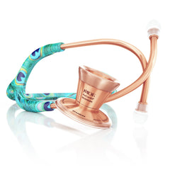 ProCardial® Titanium Adult Cardiology Stethoscope - Peacock/Rose Gold + Case - MDF Instruments UK