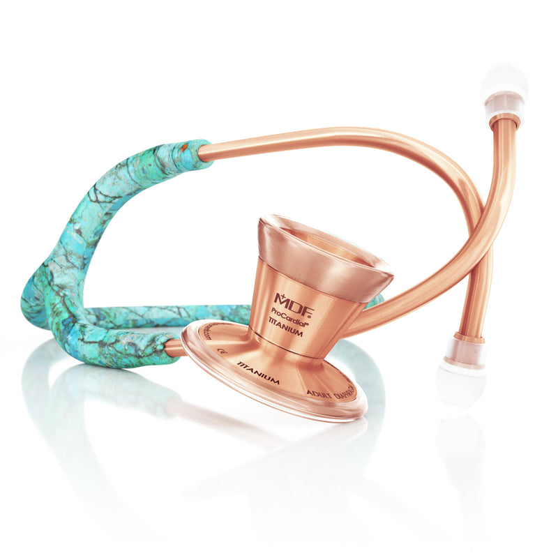 MDF® ProCardial® Adult Titanium Stethoscope - Rose Gold - Turquoise - MDF797TTQRG