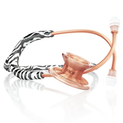 MD One® Epoch® Titanium Adult Stethoscope with Medical Ccase - Zebra/Rose Gold + Case