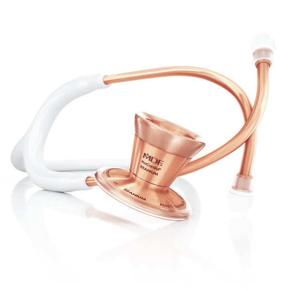 ProCardial® Titanium Adult Cardiology Stethoscope -  White/Rose Gold